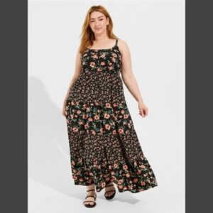 Torrid Maxi Challis Tiered Dress